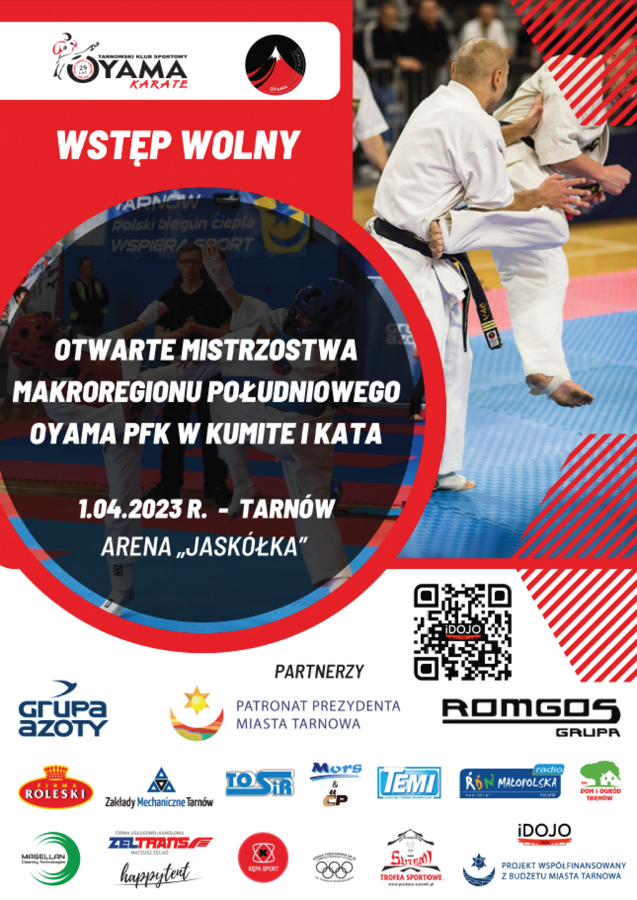 Plakat Otwartych Mistrzostw Makroregionu Południowego Oyama PFK
